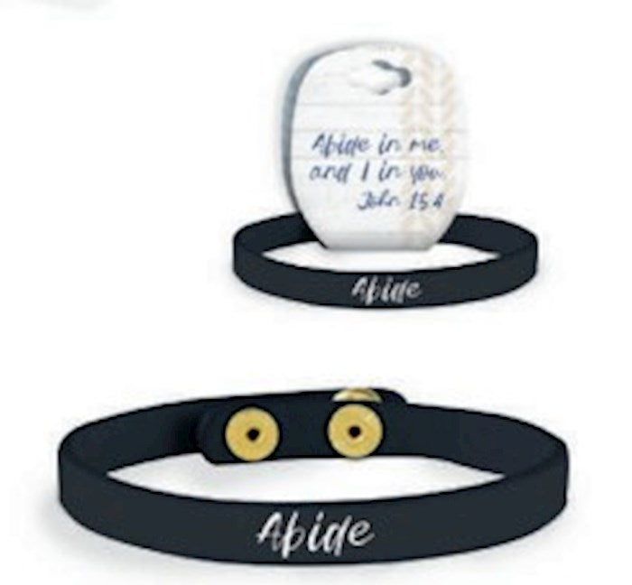 Abide With Me Snap Bracelet | Vegan Leather Christian Jewelry