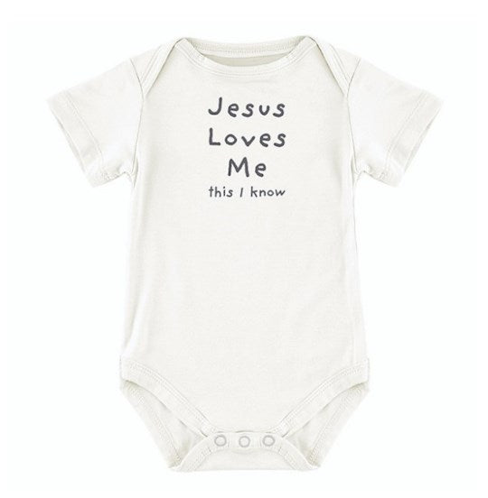 Baby-Snapshirt-Jesus Loves Me-White (3-6 Months)