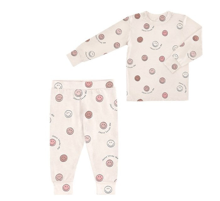 Baby-Pajama Set-Jesus Loves Me-Pink (6-12 Months)