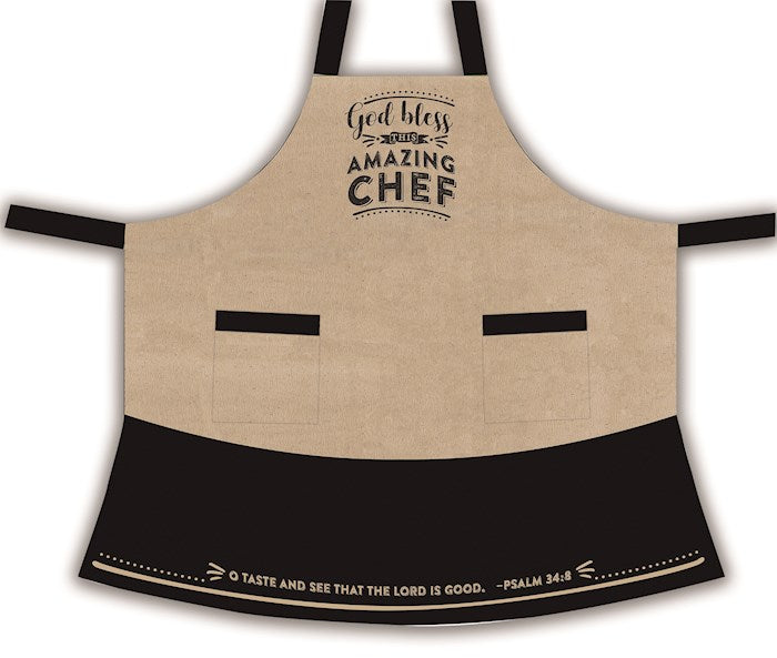 Apron-God Bless This Amazing Chef W/2 Pockets (One Size Fits Most)