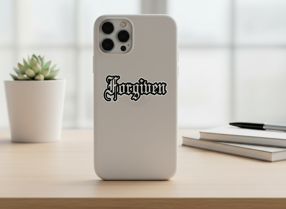 Forgiven UV Sticker - Old English Faith Edition