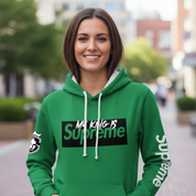 My King Is Supreme Unisex Kelly Green Hoodie with White Hood