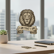 I AM THAT I AM UV Sticker – Classic Lion Edition