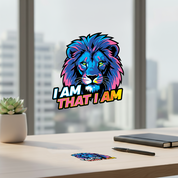 I AM THAT I AM UV Sticker – Classic Lion Edition