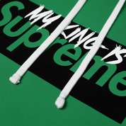My King Is Supreme Unisex Kelly Green Hoodie with White Hood